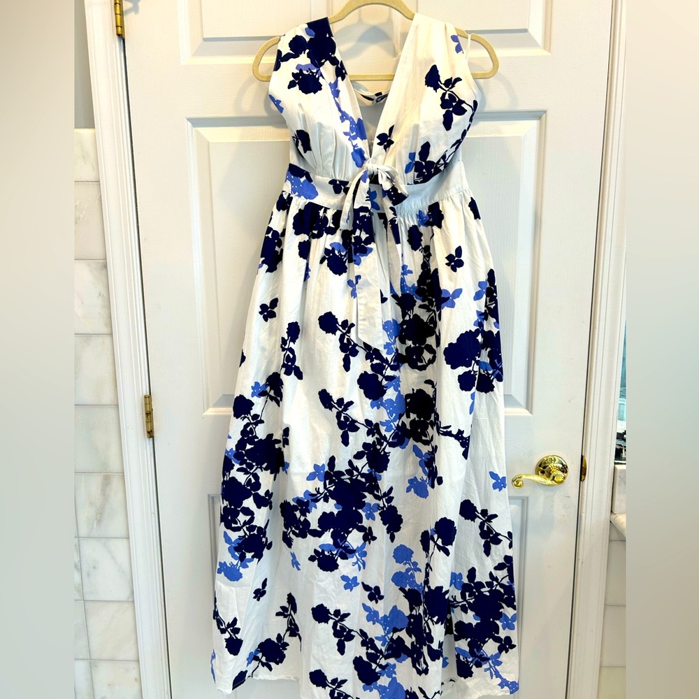 Venus blue and white floral maxi halter dress excellent condition